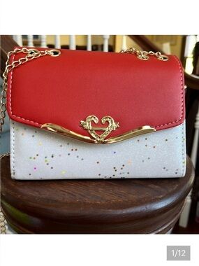 Boutique item  shoulder/Crossbody bag Holiday inspired, Red/ White sparkle. NWT